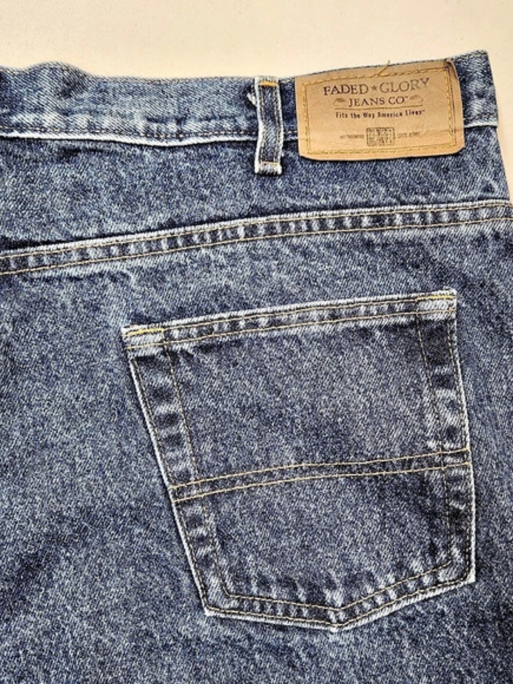Vtg Faded Glory Jeans Mens 42x32 Made In USA 90s Acid Wash Relaxed Denim Grunge - Picture 9 of 10